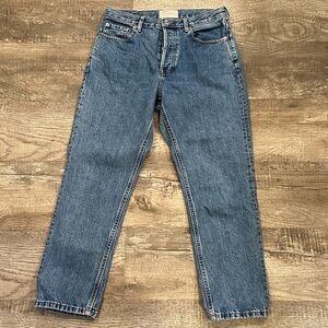 Everlane Women's High Rise Cheeky Straight Blue Jeans Size 27 Ankle